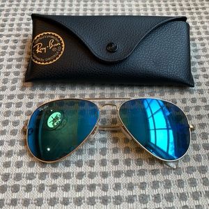 blue aviator ray bans